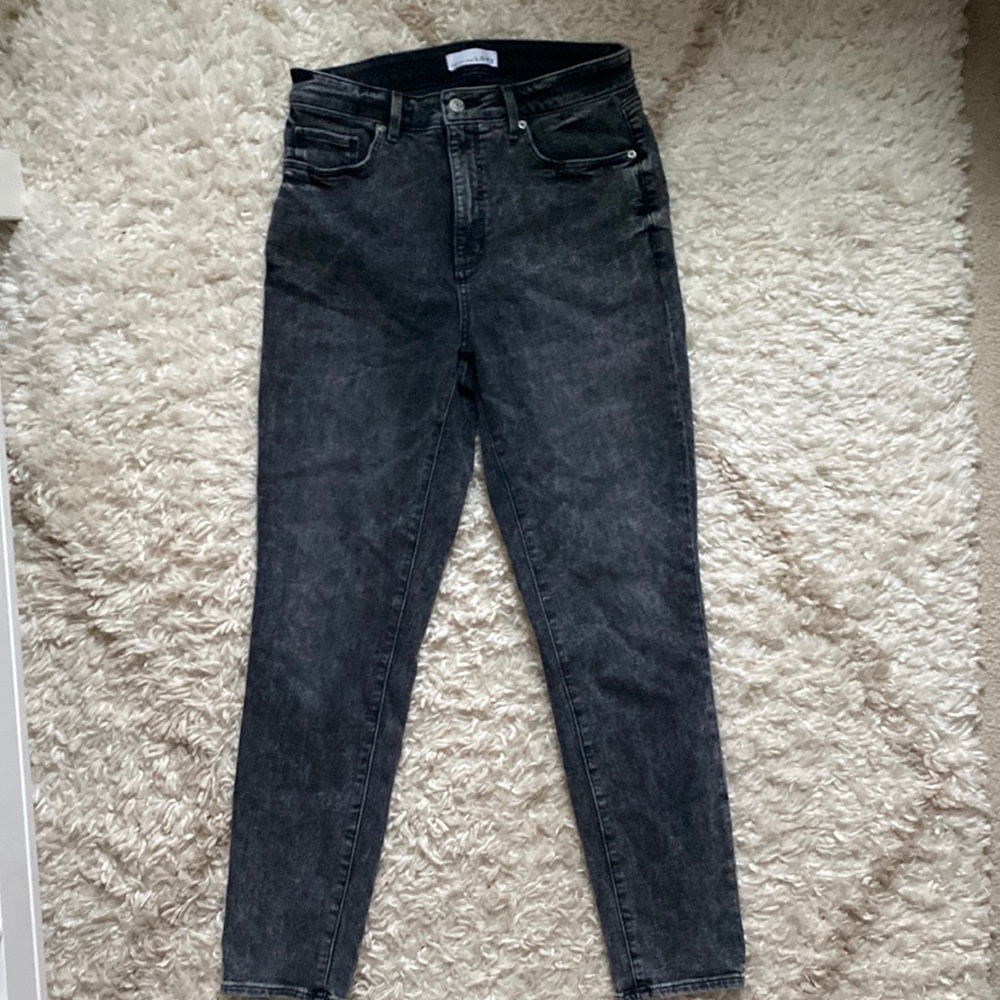 Loft Black Wash, High Waisted, Curvy Skinny Jeans